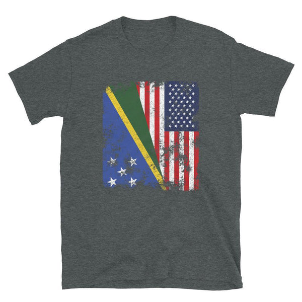 Solomon Islands USA Flag - Half American T-Shirt