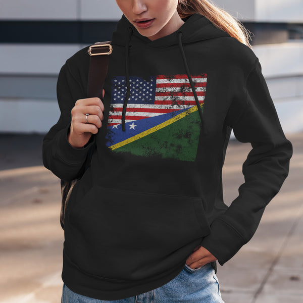 Solomon Islands USA Flag Hoodie