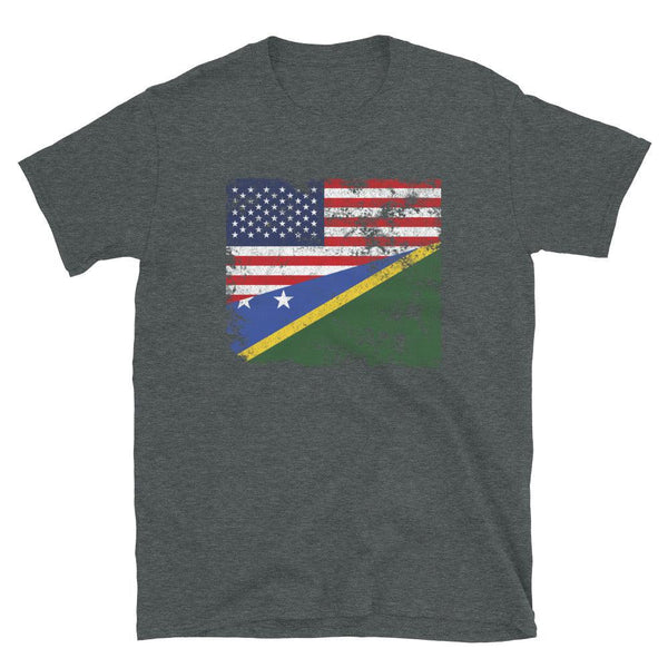 Solomon Islands USA Flag T-Shirt