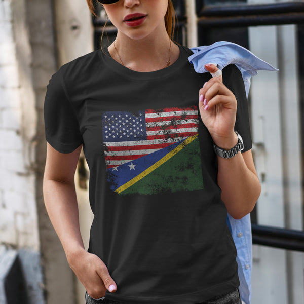 Solomon Islands USA Flag T-Shirt
