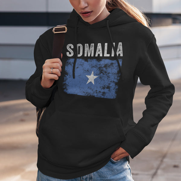 Somalia Flag Distressed - Somali Flag Hoodie