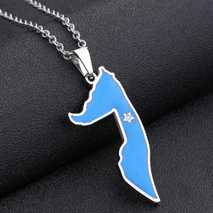 Somalia Flag Map Necklace