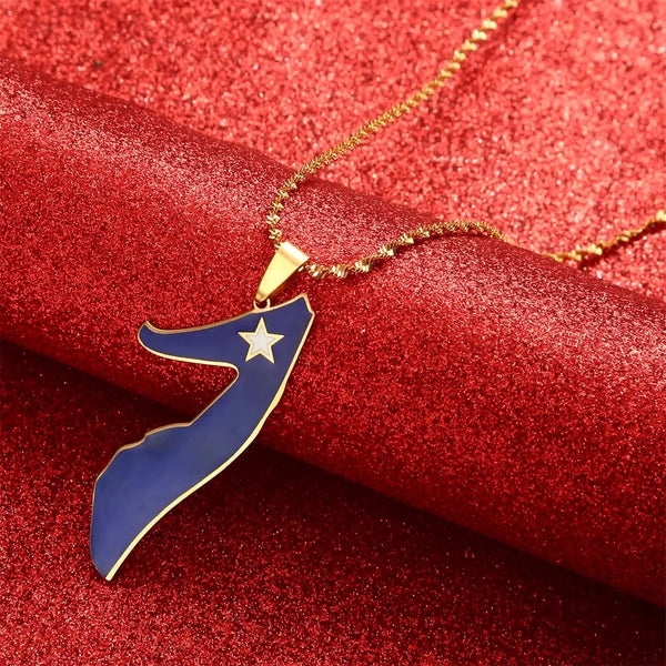 Somalia Flag Map Necklace