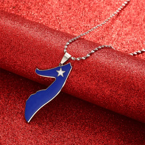 Somalia Flag Map Necklace