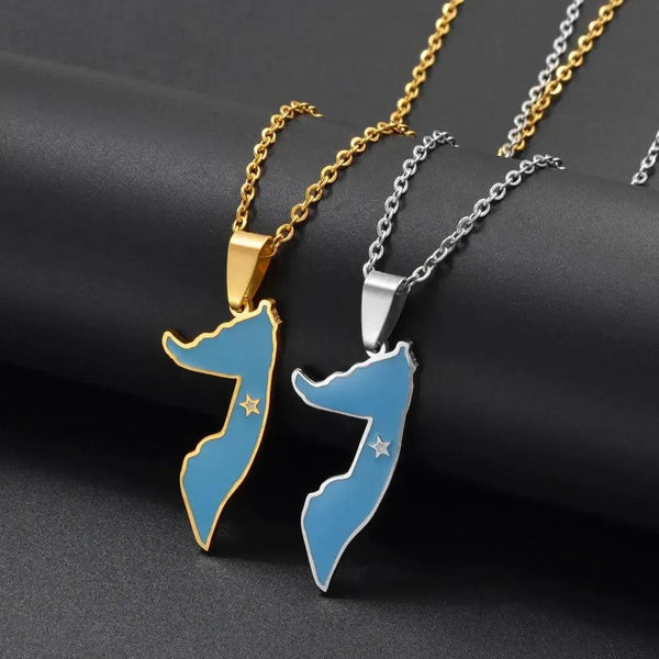Somalia Flag Map Necklace