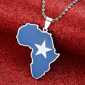 Somalia Flag Map Necklace