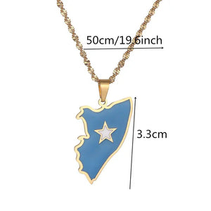 Somalia Flag Map Necklace