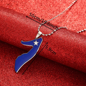 Somalia Flag Map Necklace