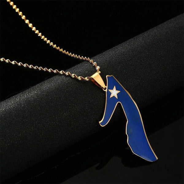 Somalia Flag Map Necklace