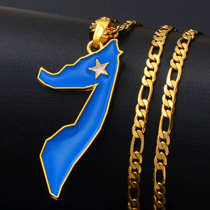 Somalia Flag Map Necklace