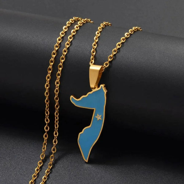 Somalia Flag Map Necklace