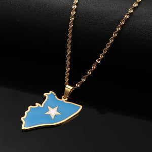 Somalia Flag Map Necklace