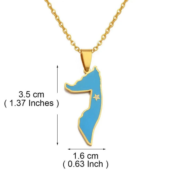 Somalia Flag Map Necklace