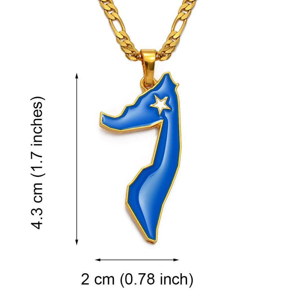 Somalia Flag Map Necklace