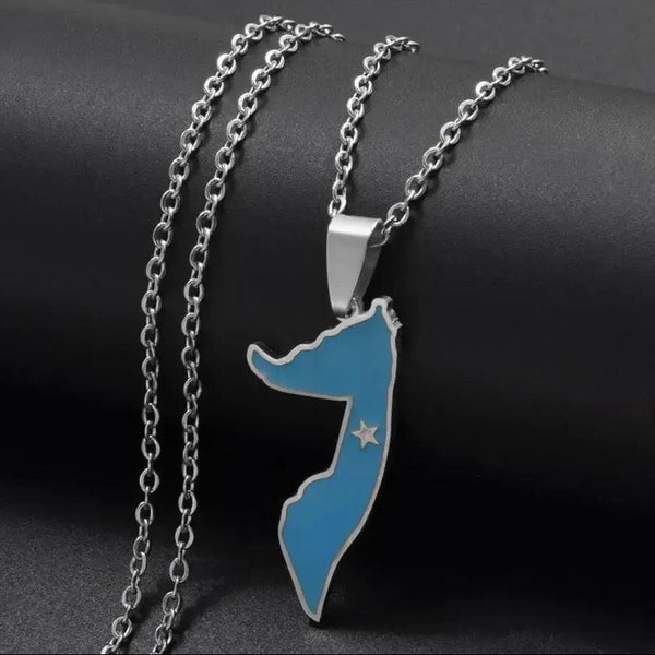 Somalia Flag Map Necklace