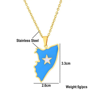 Somalia Flag Map Necklace