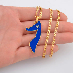 Somalia Flag Map Necklace