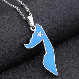 Somalia Flag Map Necklace