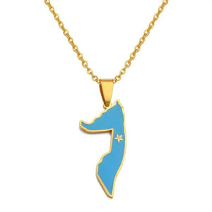 Somalia Flag Map Necklace