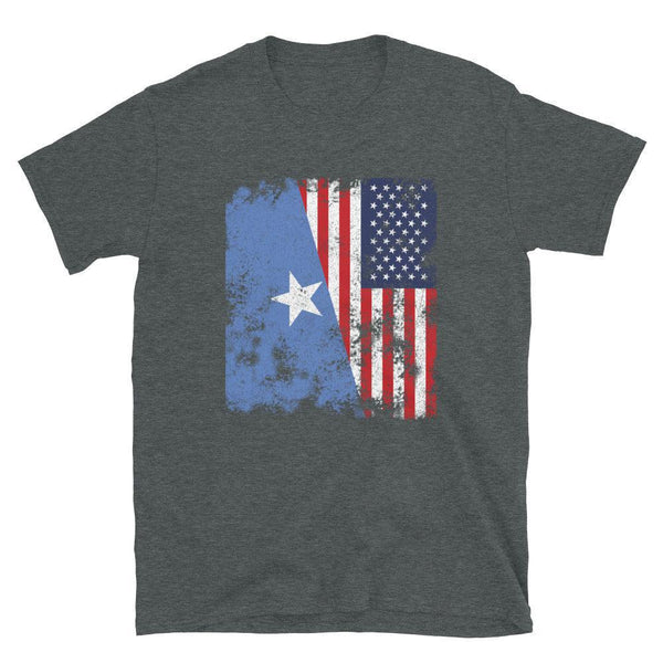 Somalia USA Flag - Half American T-Shirt