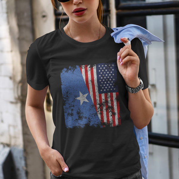 Somalia USA Flag - Half American T-Shirt