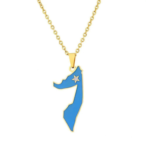 Somalia Flag Map Necklace