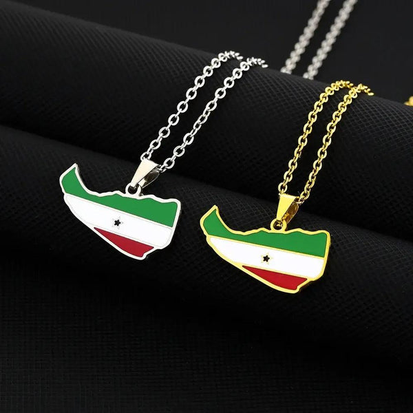 Somaliland Flag Map Necklace