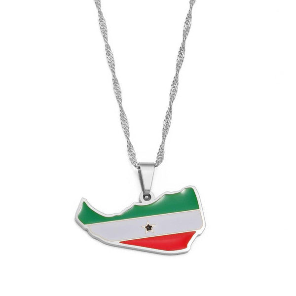 Somaliland Flag Map Necklace