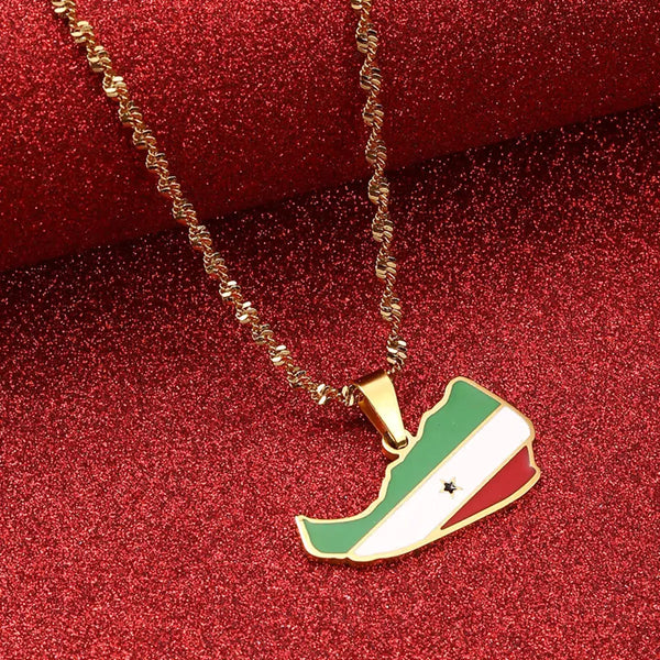 Somaliland Flag Map Necklace