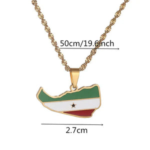 Somaliland Flag Map Necklace