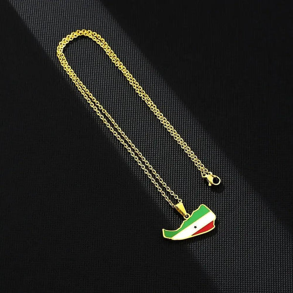 Somaliland Flag Map Necklace