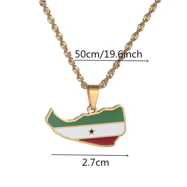 Somaliland Flag Map Necklace