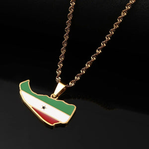 Somaliland Flag Map Necklace