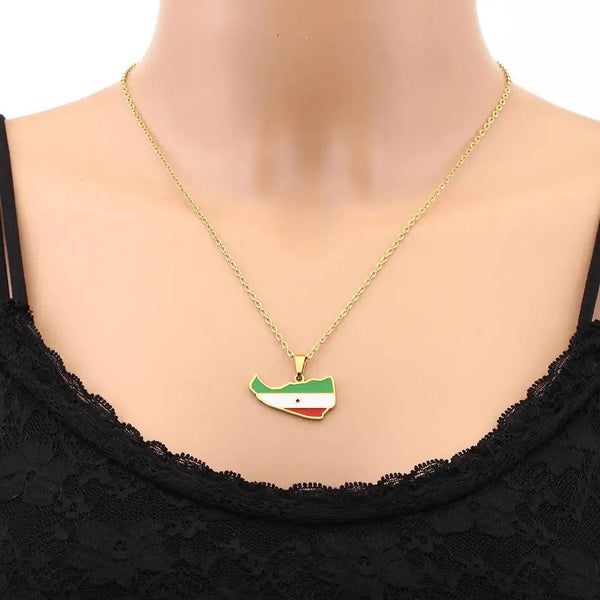 Somaliland Flag Map Necklace