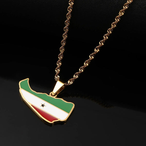 Somaliland Flag Map Necklace