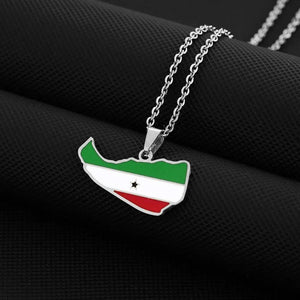 Somaliland Flag Map Necklace