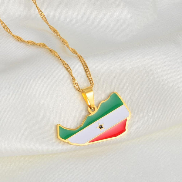 Somaliland Flag Map Necklace