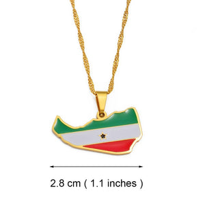 Somaliland Flag Map Necklace