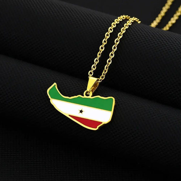 Somaliland Flag Map Necklace