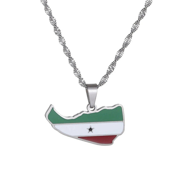 Somaliland Flag Map Necklace