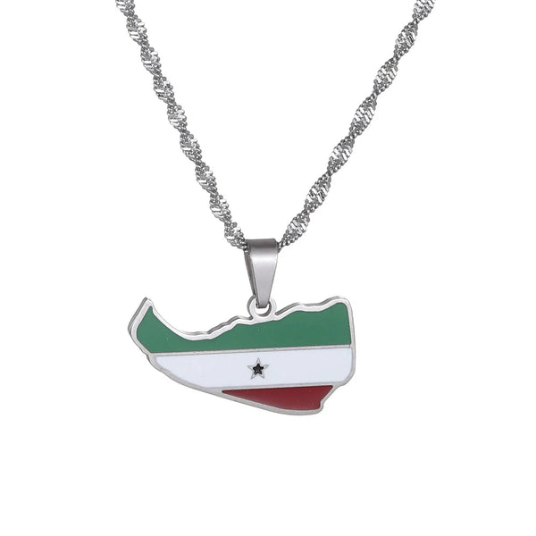 Somaliland Flag Map Necklace