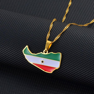 Somaliland Flag Map Necklace