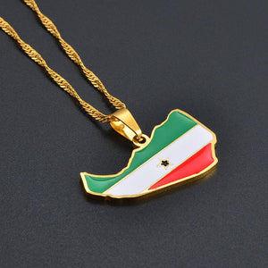 Somaliland Flag Map Necklace