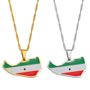 Somaliland Flag Map Necklace