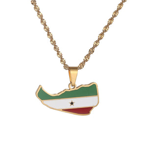 Somaliland Flag Map Necklace