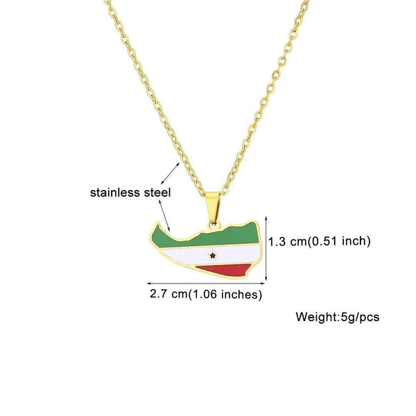 Somaliland Flag Map Necklace