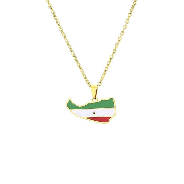 Somaliland Flag Map Necklace