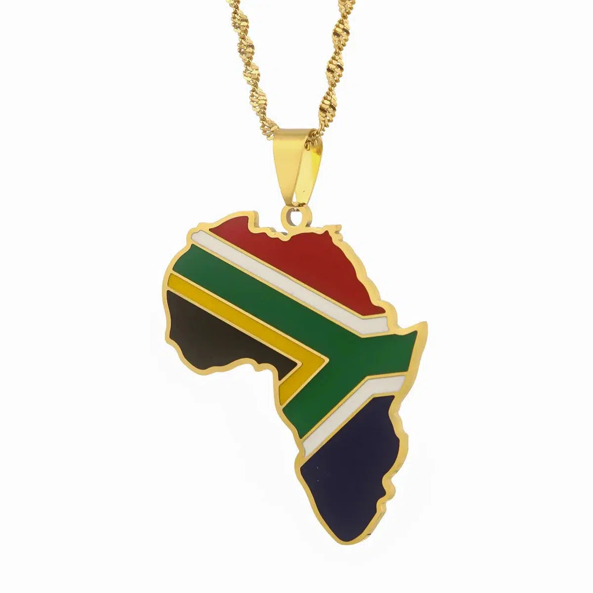 South Africa Flag Map Necklace