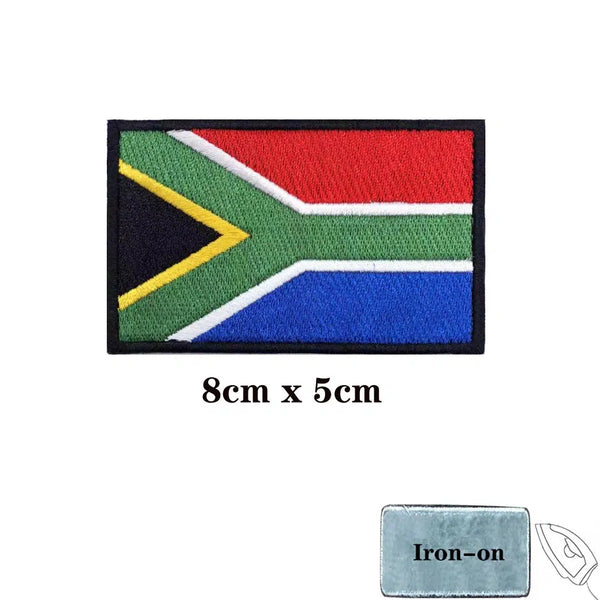 South Africa Flag Patch - Iron On/Hook & Loop Patch