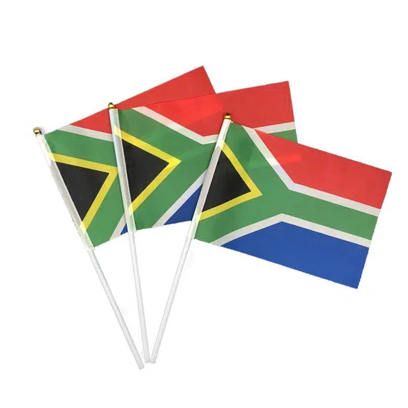South Africa Flag on Stick - Small Handheld Flag (50/100Pcs)